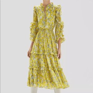 Alexis Auja Tiered Floral Midi Dress